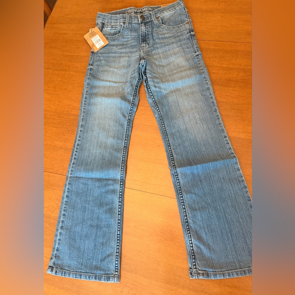 Cody James boys relaxed boot cut jeans in light wash